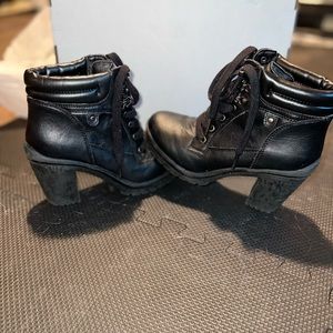 Black biker booties